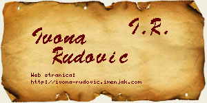 Ivona Rudović vizit kartica